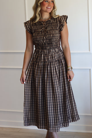 October Plaid Maxi Dress
