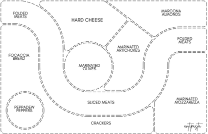 Acrylic Tray CHARCUTERIE MAP insert set of 10