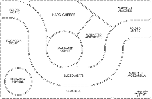 Acrylic Tray CHARCUTERIE MAP insert set of 10