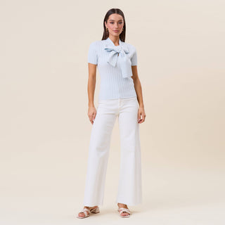 Working Girl Knit Bow Top