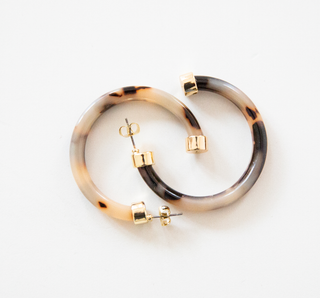 Tortoise Shell Hoop Earrings