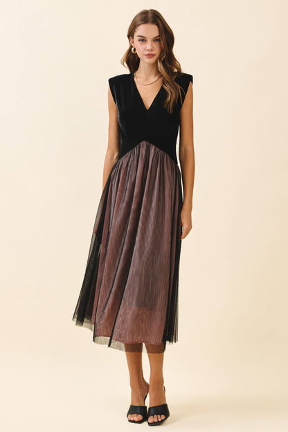 Velvet And Veil Midi Dress