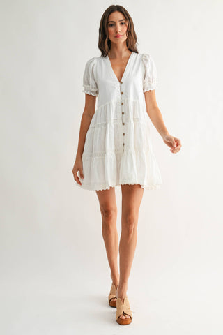 Willow Button Mini Dress