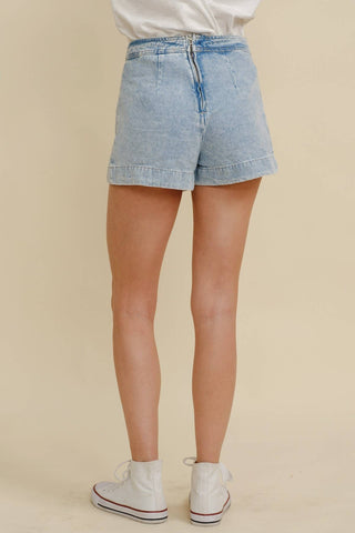 HAILEE ZIP UP DENIM WRAP SKORT