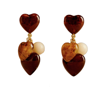 With Love Drop Heart Earrings- Resin and steel