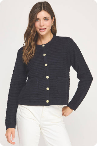 The Diana Textured Knit Cardigan