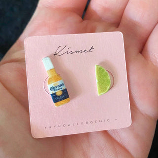 Beer + Lime Stud Earrings