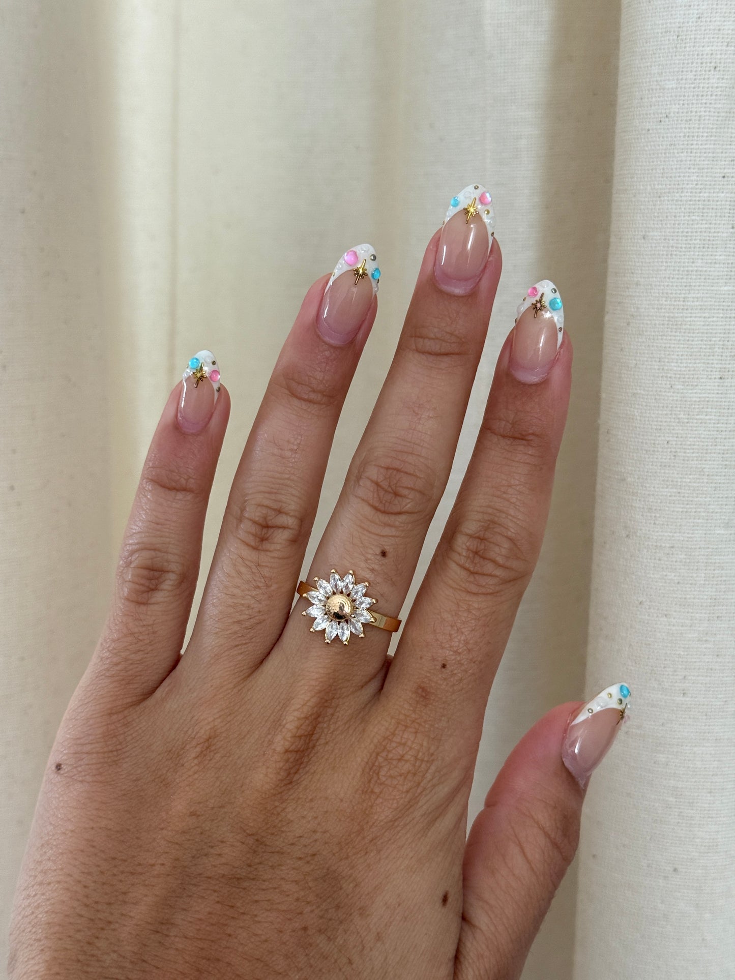 CZ Daisy Ring