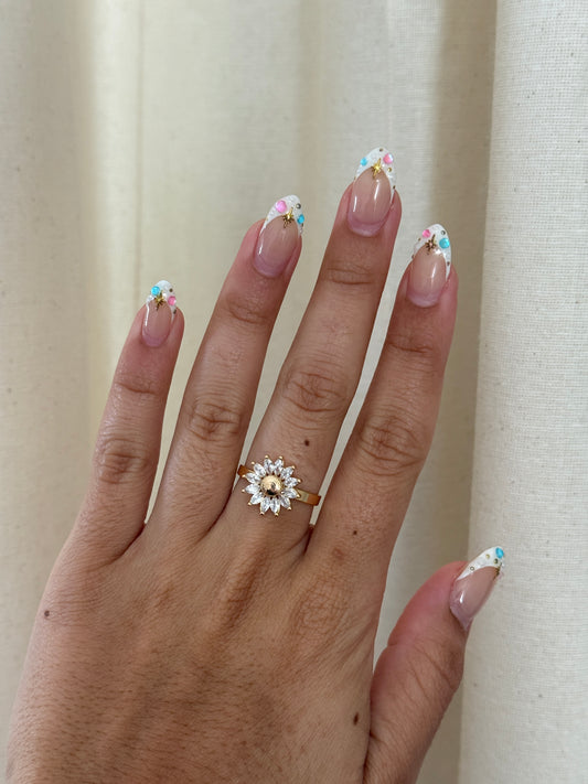 CZ Daisy Ring