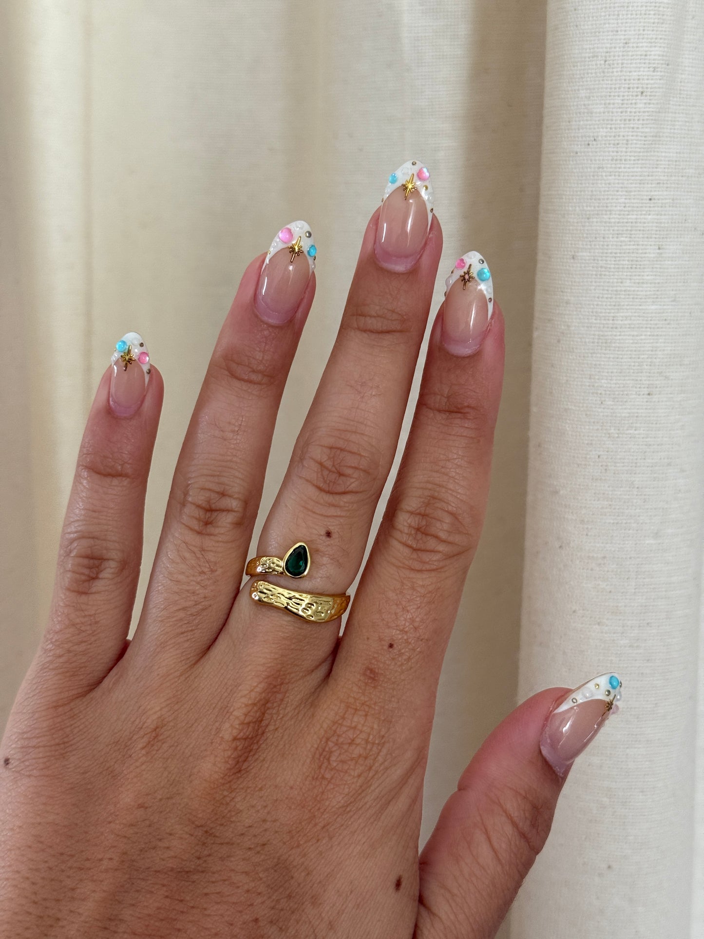 Green Teardrop Ring