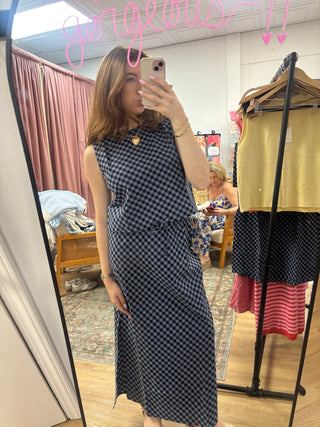 Midnight Plaid Skirt Set