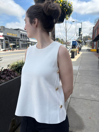 The Sloane Side Button Sweater Tank