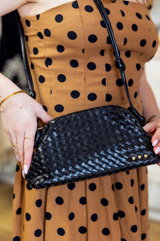 Lacy Woven Frame Crossbody Bag