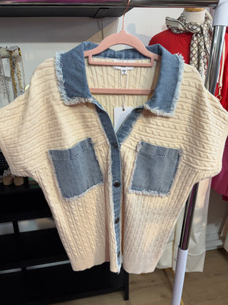 Daisy Denim Detail Sweater