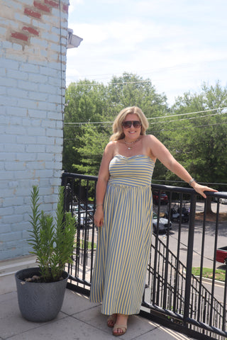Daisy Blue Strapless Dress