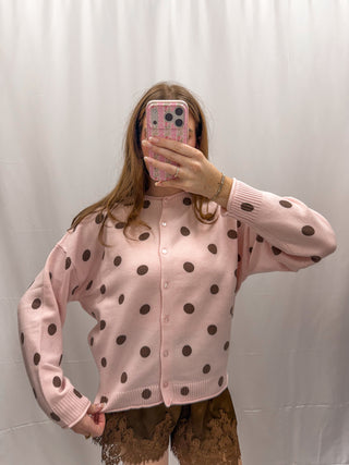 Pinky Polka Dot Cardi