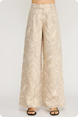 Wide leg Lurex Jacquard Pants