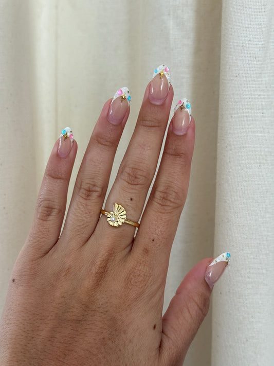 Pearl Spiral Shell Ring