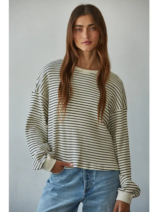 Elsie Stripe Waffle Top