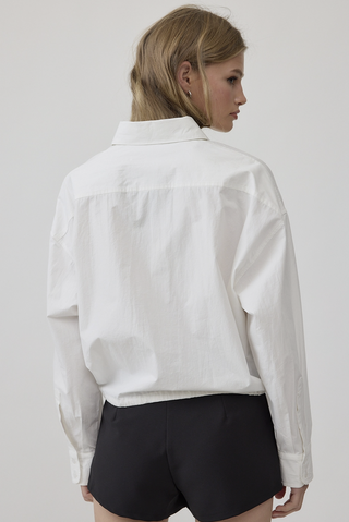 Drawstring Hem Button Down