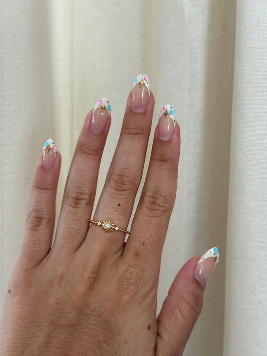 Tiny Opal Sun Ring