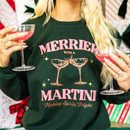 Merrier with a Martini, Taylor Christmas Sweatshirt, Christmas Sweatshirt