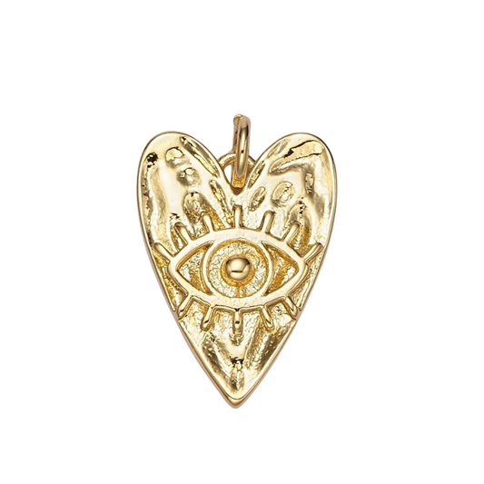 Evil Eye Hammered Charm