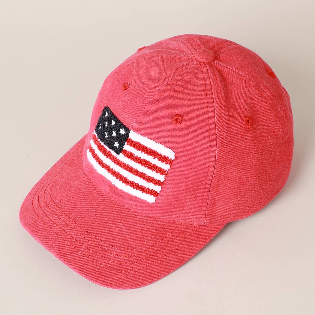 American Flag Chenille Patch Baseball Cap