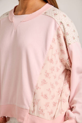 Vintage-Inspired Patchwork Sweatshirt