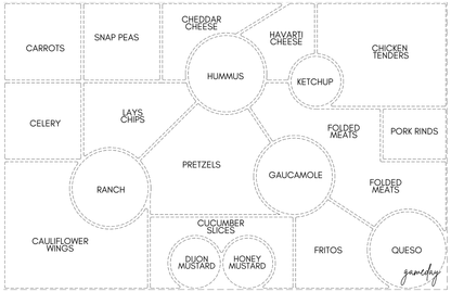 Acrylic Tray CHARCUTERIE MAP insert set of 10