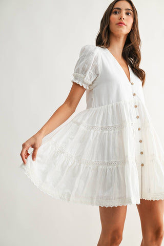 Willow Button Mini Dress