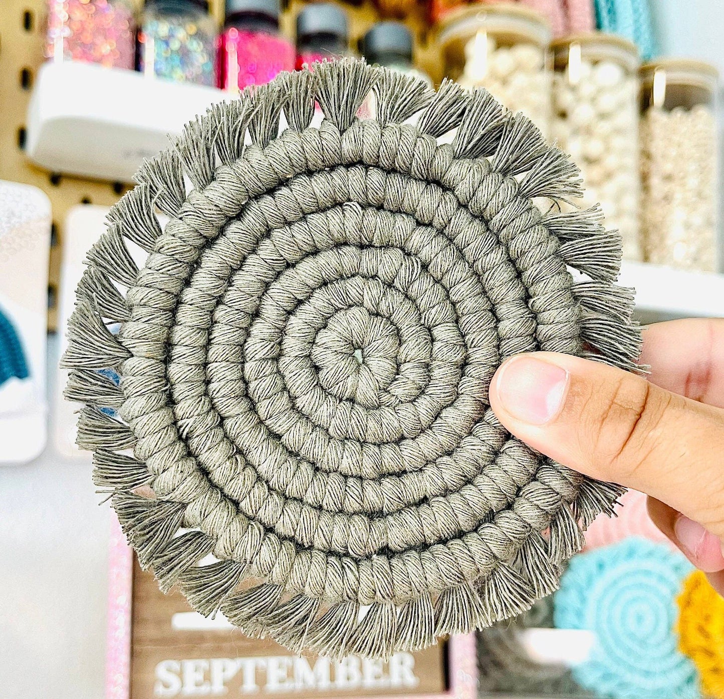 Spiral Macrame Coasters