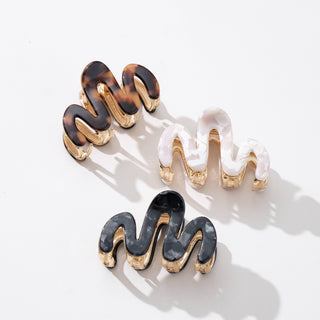 Willow Mini Vintage Snow | Mini Squiggle Metal Claw Clip