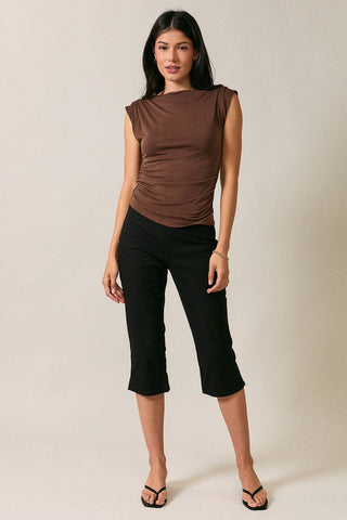 Charlotte Pleated Shoulder Top
