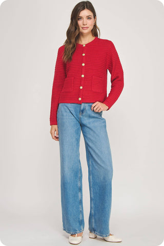 The Diana Textured Knit Cardigan