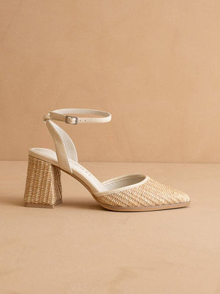 The Princess | Natural Pointed Toe Heel with Ankle Strap