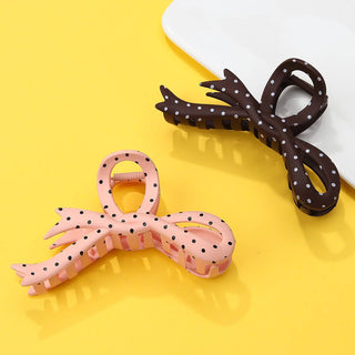 Oversized Polka Dot Bow Hair Claw Clip