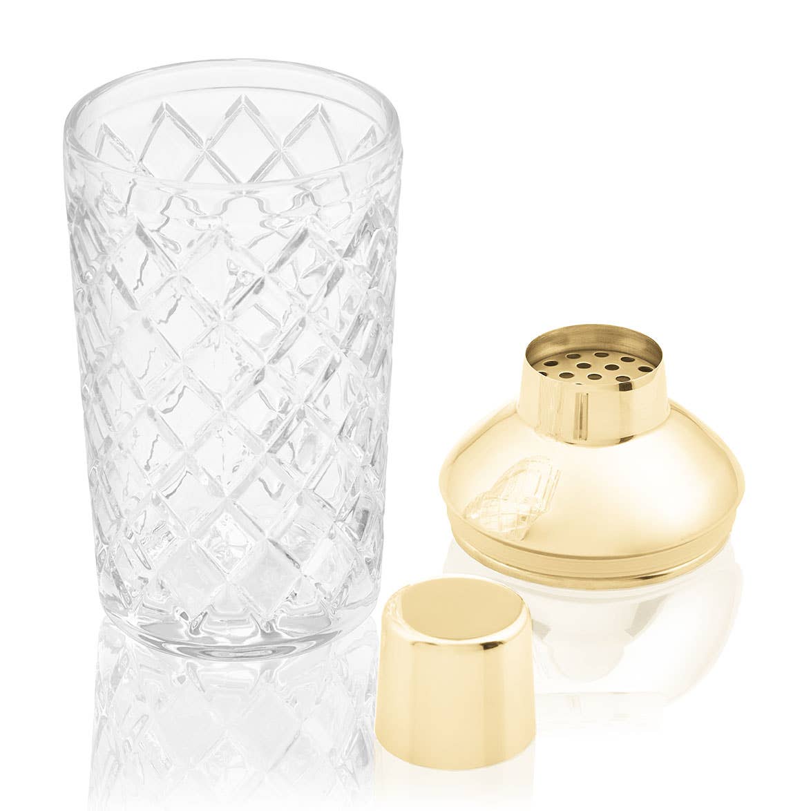 UBERSTAR Glass Cocktail Shaker (600ml 20 oz) - Gold