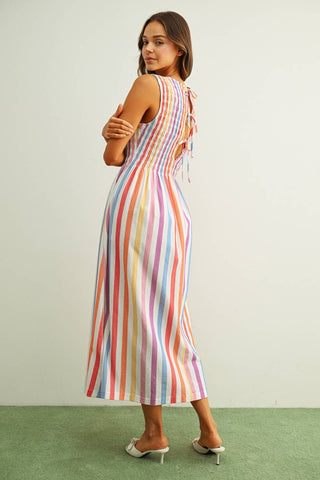 Sorbet Skies Striped Midi