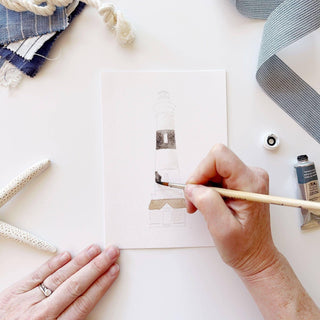 Seaside paintable watercolor notecard set