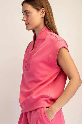 Modal Scuba Sleeveless Quarter Zip