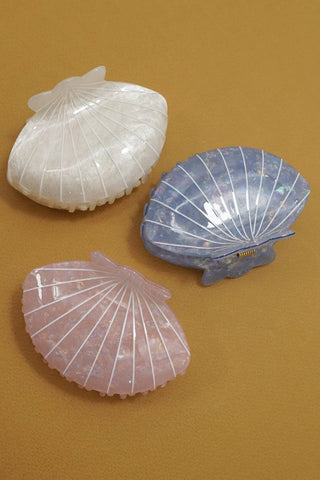 JUMBO BEACH OCEAN PVC SEASHELL HAIR CLAW CLIPS