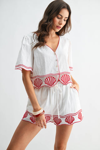 Summer at the shore Shell Top