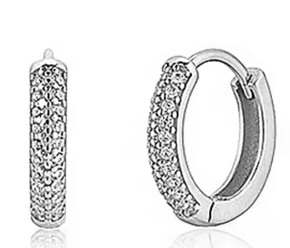 Pavé Huggie Hoop earrings