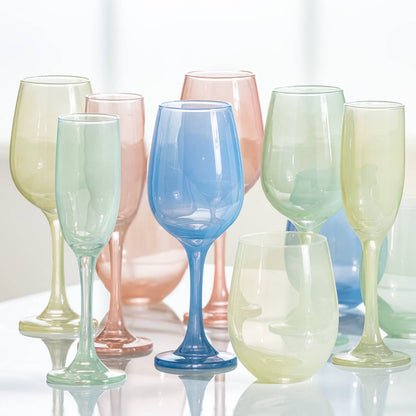 Sheer Pastel Wine Glass-4Asst-9"H(16oz)