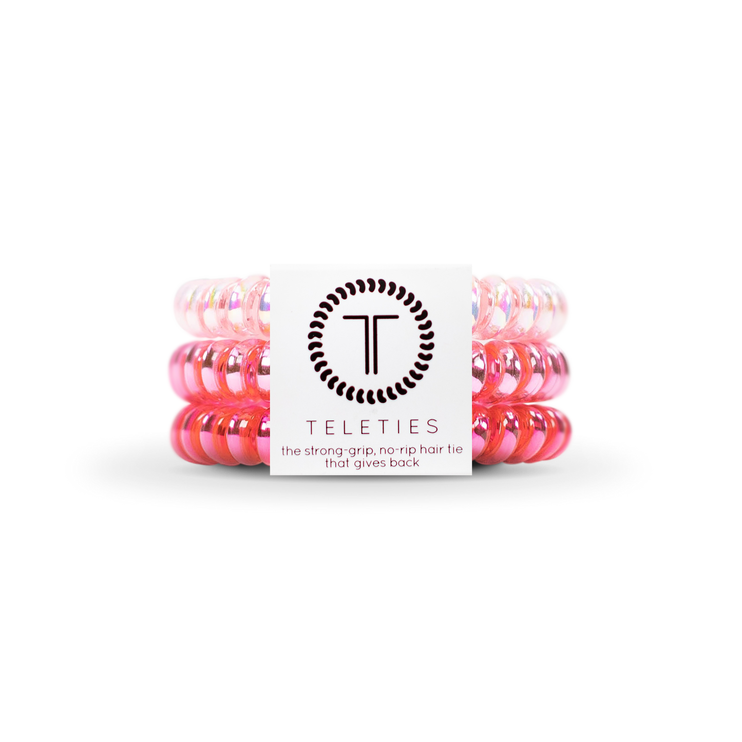 Think Pink - Small Spiral Hair Coils, Hair Ties, 3-pack