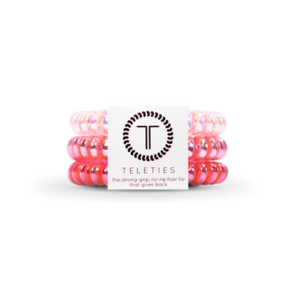 Think Pink - Small Spiral Hair Coils, Hair Ties, 3-pack