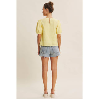 Joyful Terry Eyelet Blouse