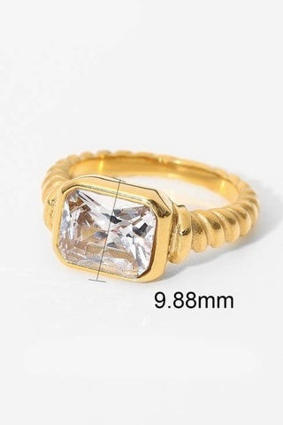 18K STAINLESS STEEL TARNISH FREE  RHINESTONE RINGS