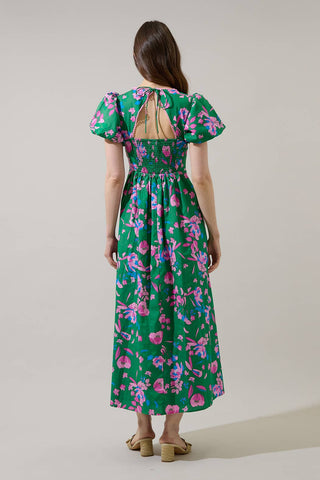 Jaylene Pleated Maxi Dress Floral